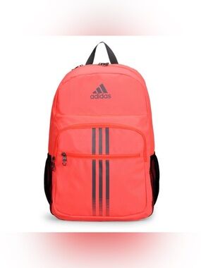 adidas Coral Backpack with Front Zip and Stripes unisex